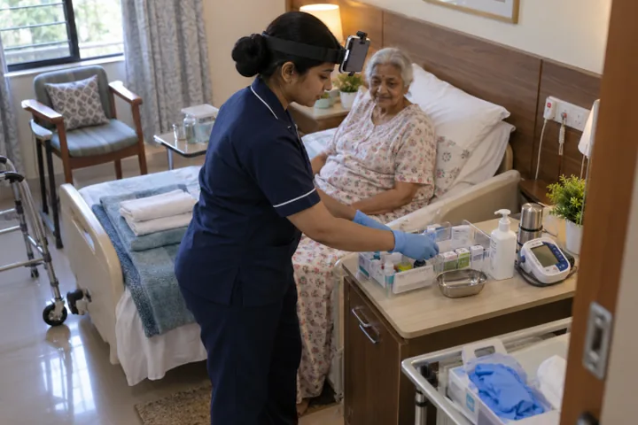 Healthcare & Assisted Living task being recorded with a head-mounted camera