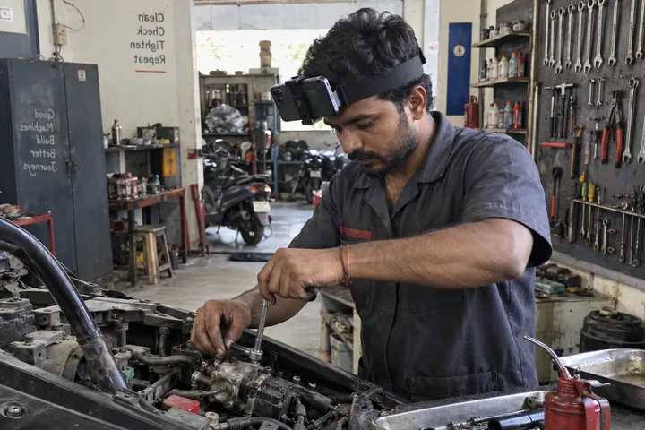Workshops task being recorded with a head-mounted camera