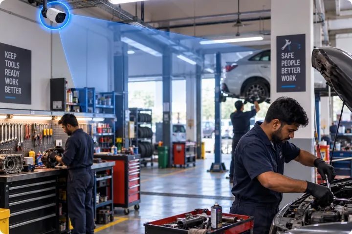 Workshops & Automotive task recorded with external cameras